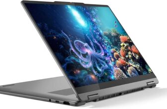 Lenovo Yoga 7 2-in-1 14ILL10 (83JQ001VFR) OLED, Ultrabook 14″ touchscreen tablet easy to carry 10h Lunar Core Ultra 5 Arc Wi-Fi 7 TB4 (€899)