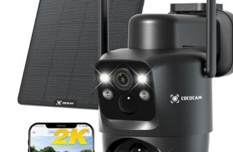 €54 for the Cococam 2k dual-lens rotating solar camera